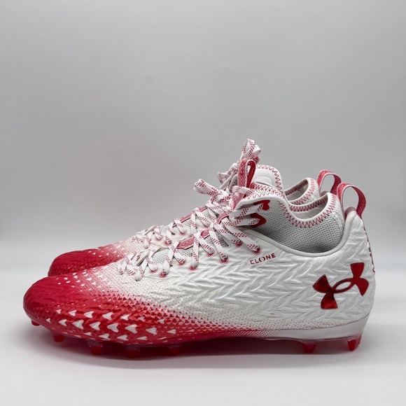 Under Armour Spotlight Clone 3.0 MC Football Cleats White Red Mens Size 15 main image 11